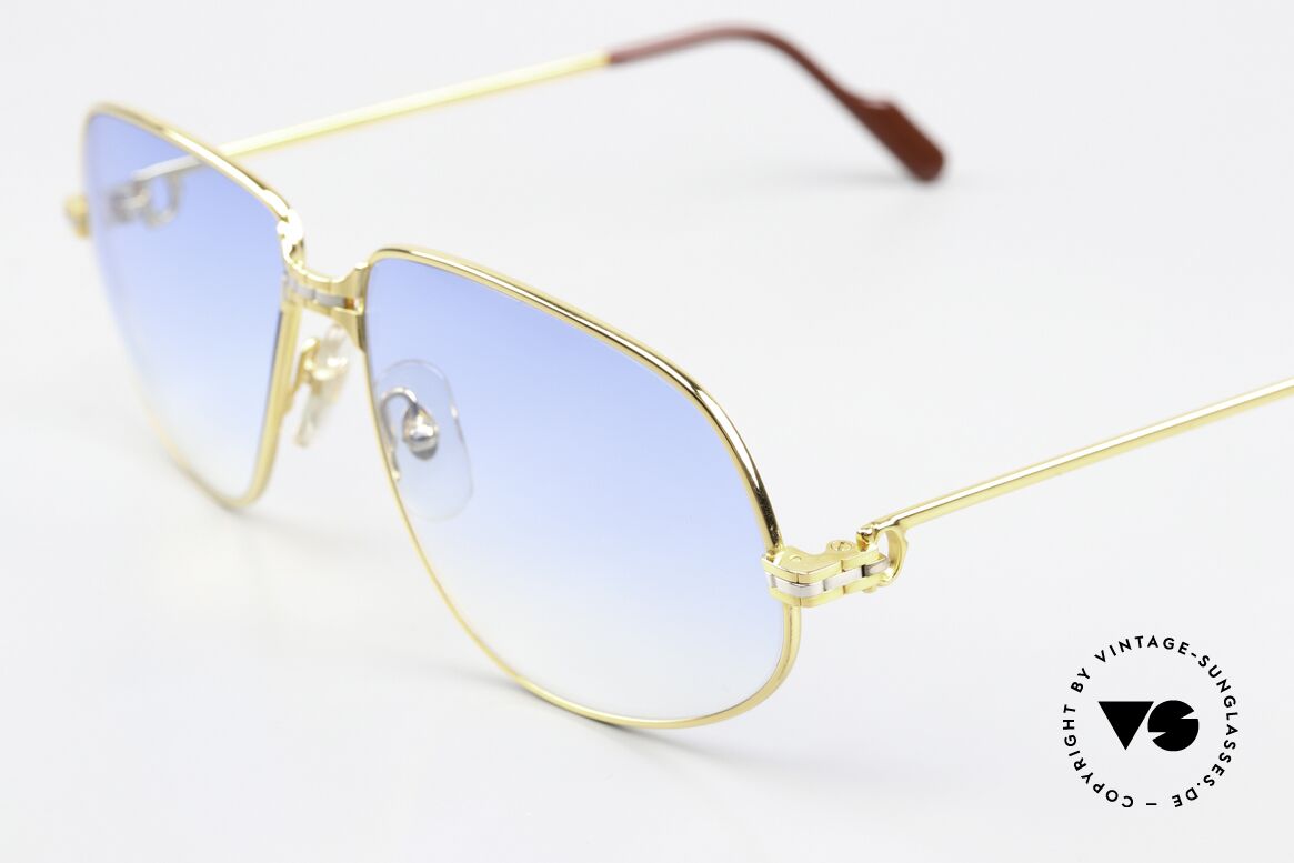 Cartier Panthere G.M. - L Gläser In Hellblau Verlauf, teure Luxus-Brillenfassung in LARGE Größe 59-14, 140, Passend für Herren