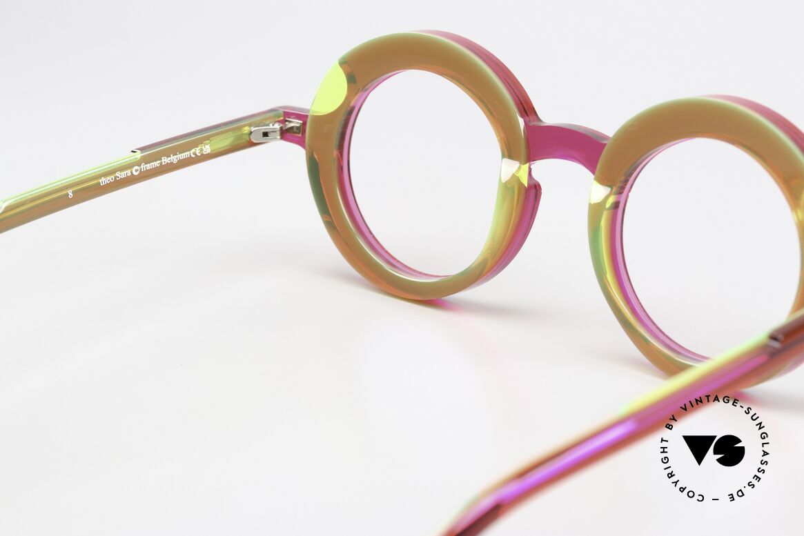 Theo Belgium Sara Runde Azetat Damenbrille, Größe: medium, Passend für Damen