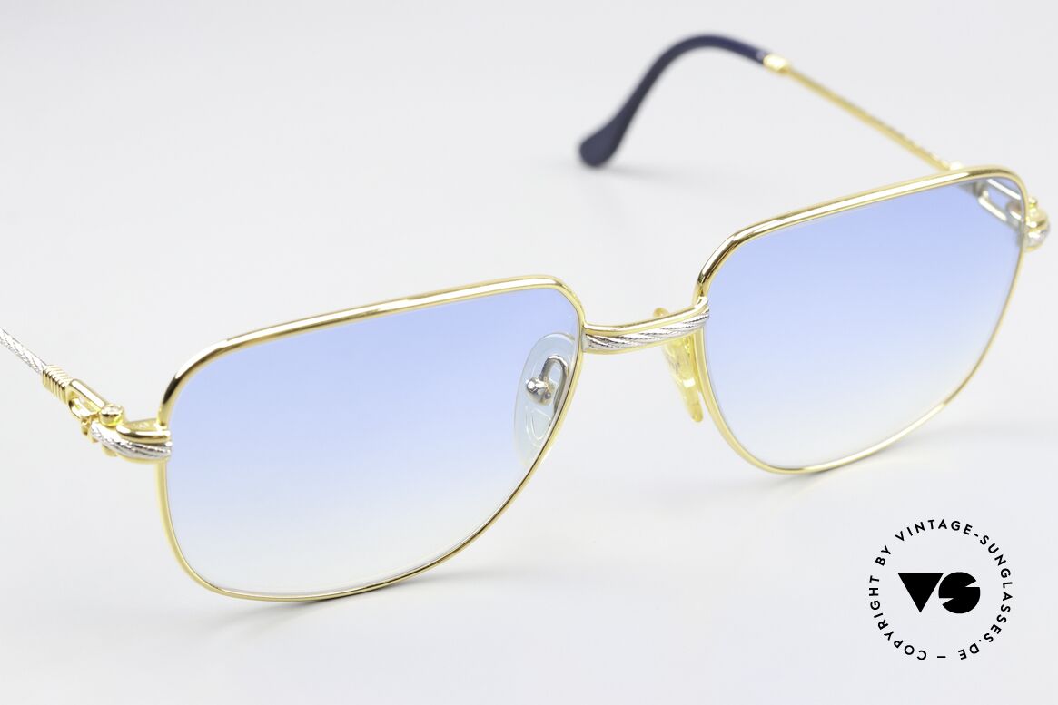 Fred Zephir - M True Vintage Sammlerbrille, ungetragen mit neuen Gläsern in blau-Verlauf, 100% UV, Passend für Herren