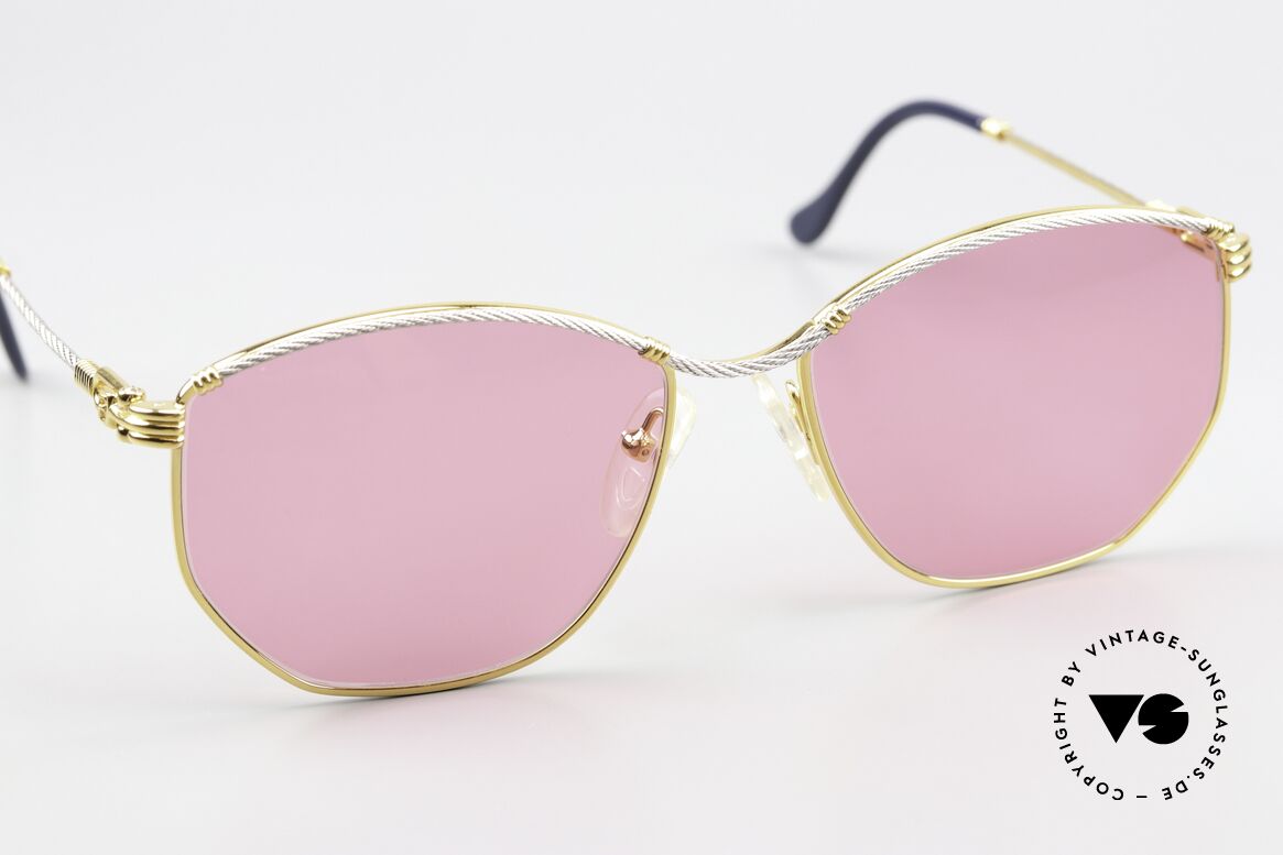 Fred Cythere - M Pinke Damen Sonnenbrille, KEIN RETRO, ein kostbares altes Original in Gr. 55/16, Passend für Damen
