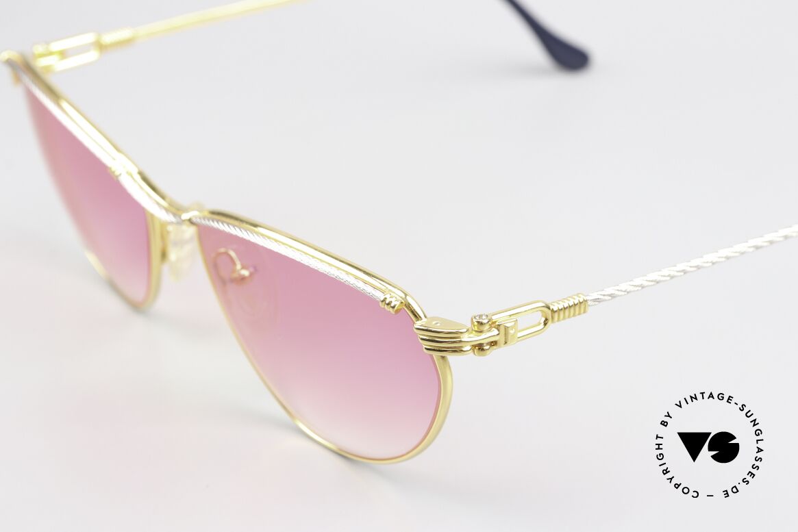 Fred Alize - L Pinke Luxus Sonnenbrille 90s, Bügel und Brücke gedreht wie ein Segeltau; RARITÄT!, Passend für Damen Fred Alize - L Pinke Luxus Sonnenbrille 90s, Bügel und Brücke gedreht wie ein Segeltau; RARITÄT!, Passend für Damen