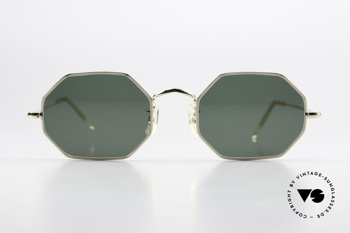 Algha Octag 70er Gold Filled Sonnenbrille, 12KT GF (Gold-Filled) Rahmen = Echtgold gefüllt, Passend für Herren und Damen