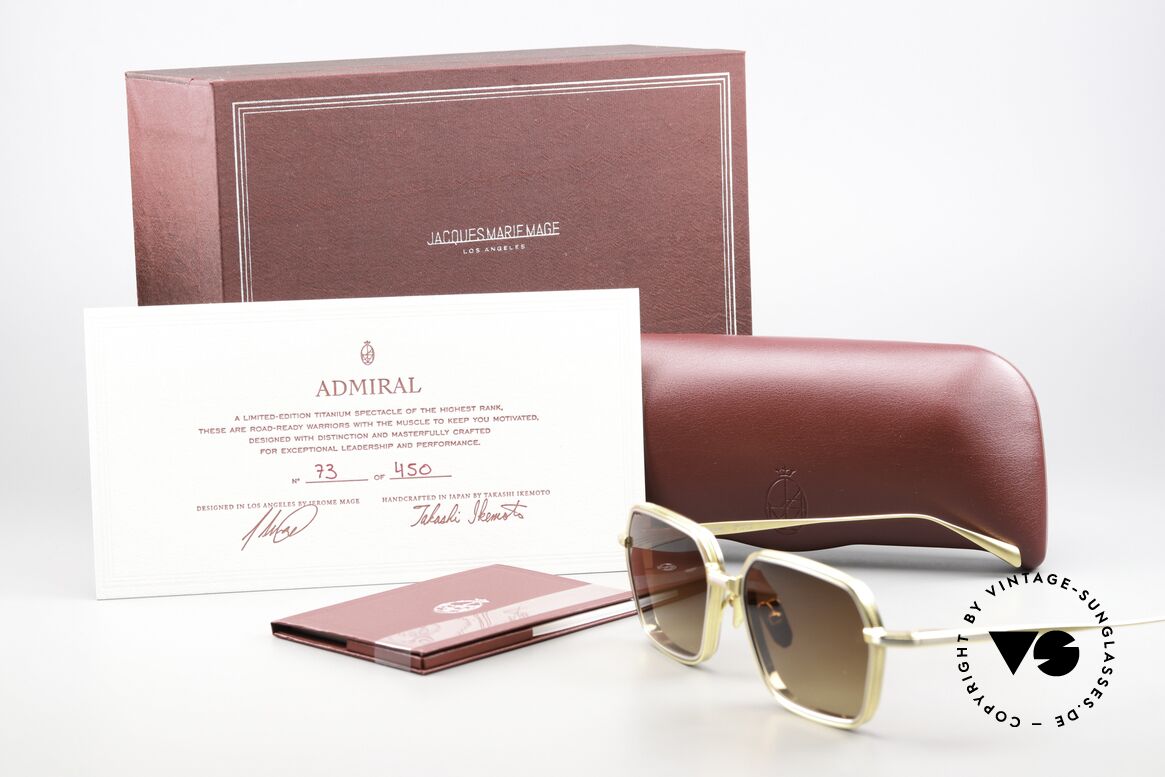 Jacques Marie Mage Admiral Limitierte Titan Sonnenbrille, Größe: large, Passend für Herren