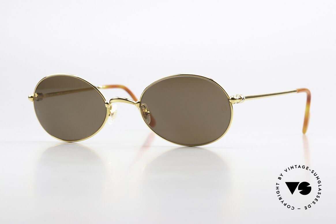 Cartier Saturne - L Luxus Sonnenbrille Oval 90s, sehr RARE ovale Cartier vintage Designer-Sonnenbrille, Passend für Herren und Damen