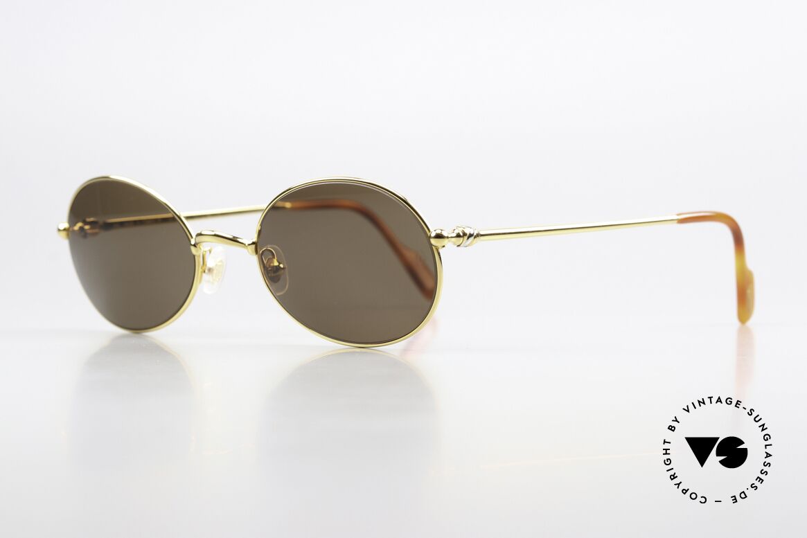 Cartier Saturne - L Luxus Sonnenbrille Oval 90s, Saturn = römische Gottheit & Planet d. Sonnensystems, Passend für Herren und Damen