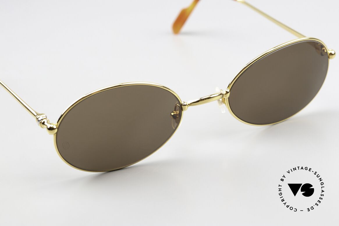 Cartier Saturne - L Luxus Sonnenbrille Oval 90s, orig. Cartier Gläser (100% UV) mit der CARTIER Gravur, Passend für Herren und Damen