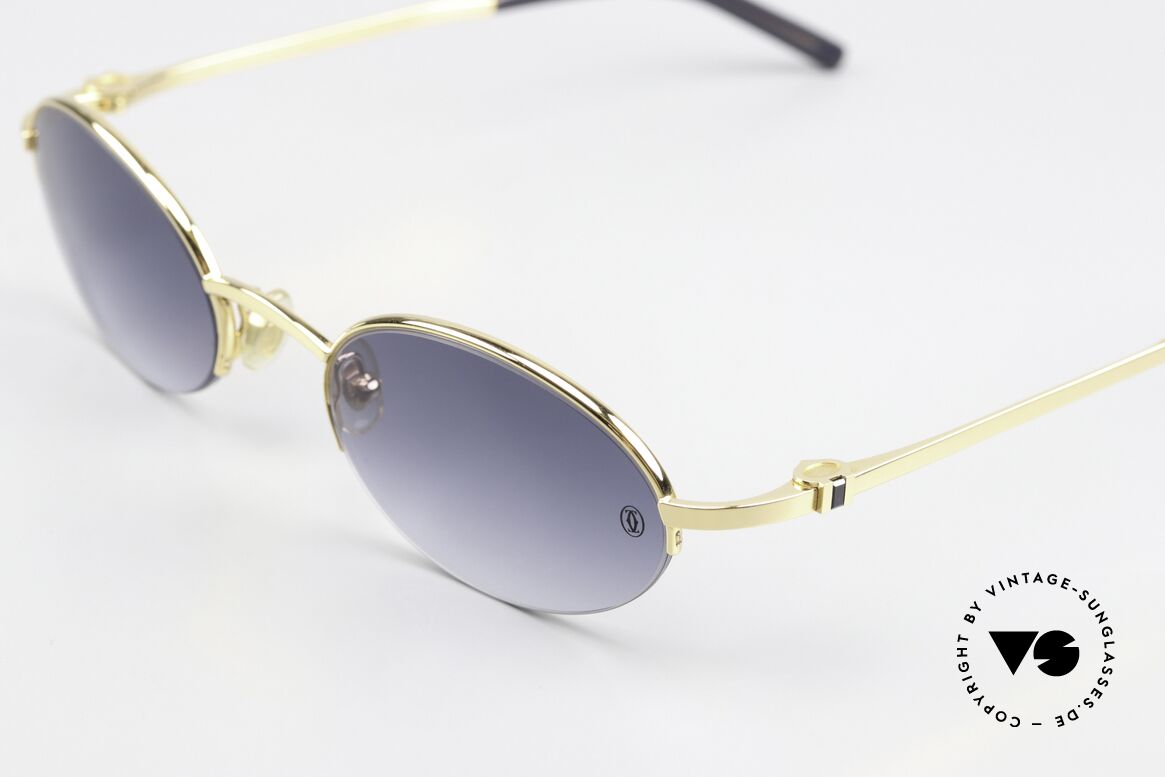 Cartier Shigar Echter Saphir Als Bügeldekor, halb rahmenlose Unisex LUXUS-Sonnenbrille!, Passend für Herren und Damen