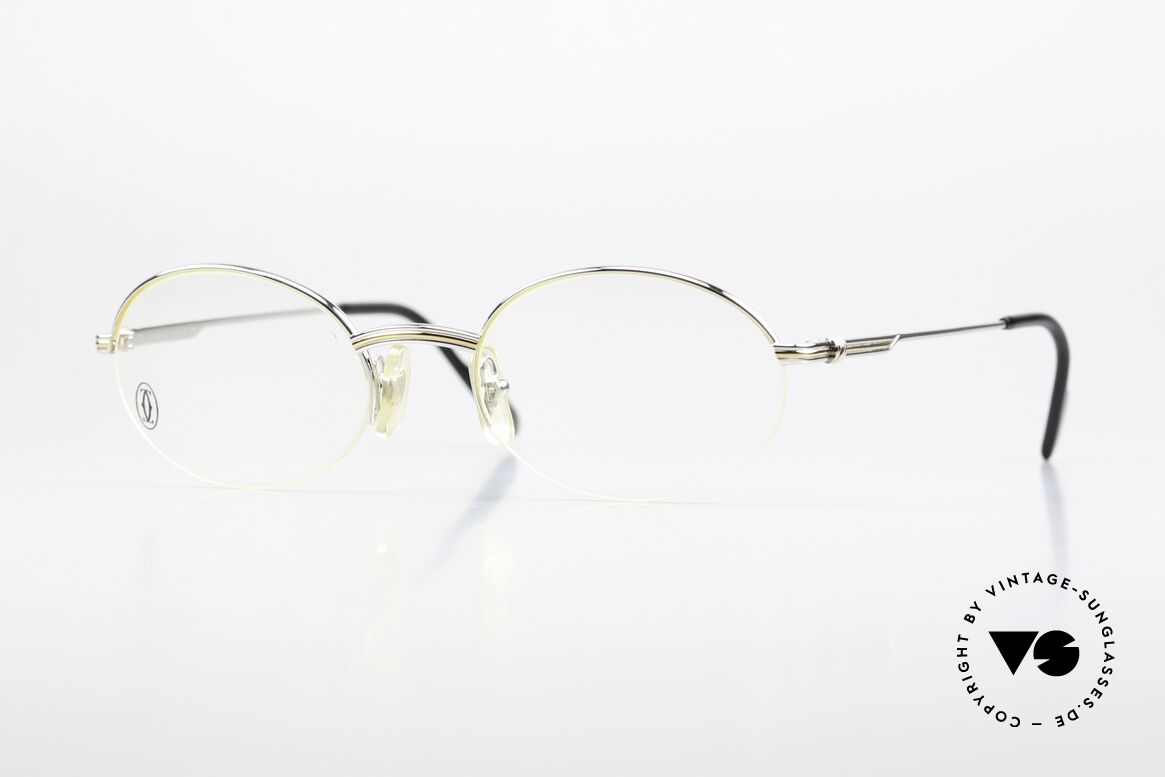 Cartier Manhattan - M Halbrand Nylor Brille 90er, ovale CARTIER vintage Brille in Größe 51/20, 135, Passend für Herren und Damen Cartier Manhattan - M Halbrand Nylor Brille 90er, ovale CARTIER vintage Brille in Größe 51/20, 135, Passend für Herren und Damen