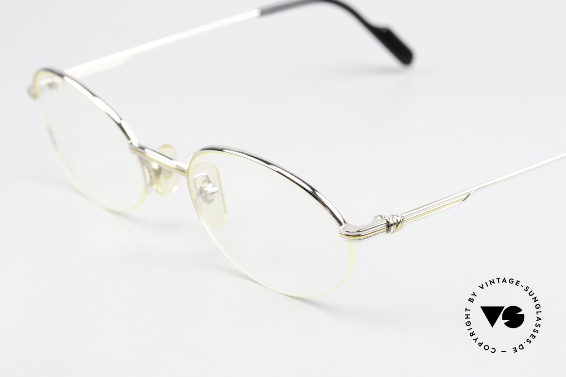 Cartier Manhattan - M Halbrand Nylor Brille 90er, kostbare Platinum-Ausführung; medium Größe 51, Passend für Herren und Damen Cartier Manhattan - M Halbrand Nylor Brille 90er, kostbare Platinum-Ausführung; medium Größe 51, Passend für Herren und Damen