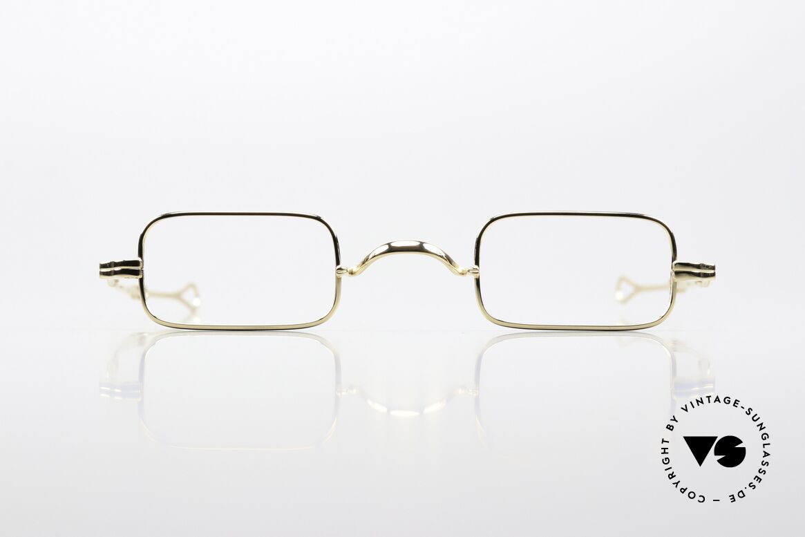 Lunor I 13 Telescopic Eckige Lesebrille Schiebebügel, markant eckige Brillenfassung: 22kt vergoldet (GP), Passend für Herren und Damen