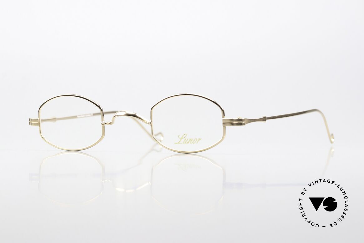 Lunor II 02 Kleine Brille Vergoldet GP, sehr kleine Lunor Brille (Gr. 37/24); 22kt vergoldet, Passend für Herren und Damen
