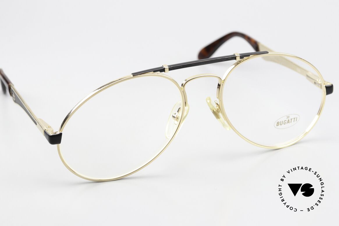 Bugatti 11941 80er Luxusbrille Für Herren, ideale Passform dank flexiblen Federscharnieren, Passend für Herren