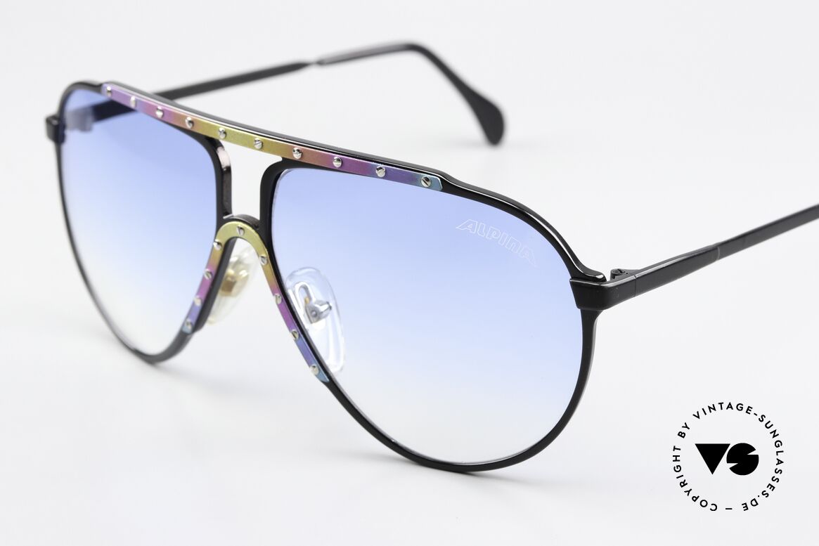 Alpina M1 80er Limited Edition Titanium, die Kultsonnenbrille der 80er Jahre in Gr. 60/12, Passend für Herren und Damen