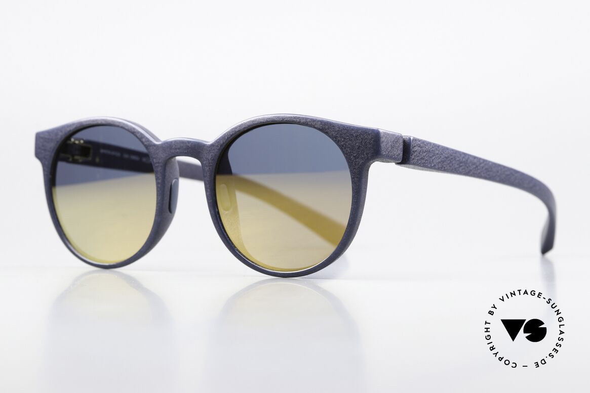 Mykita Mylon Omega Verspiegelte Zeiss Gläser, Farbcode 325 ist  "Navy Blue Pearlgold Flash", Passend für Herren und Damen