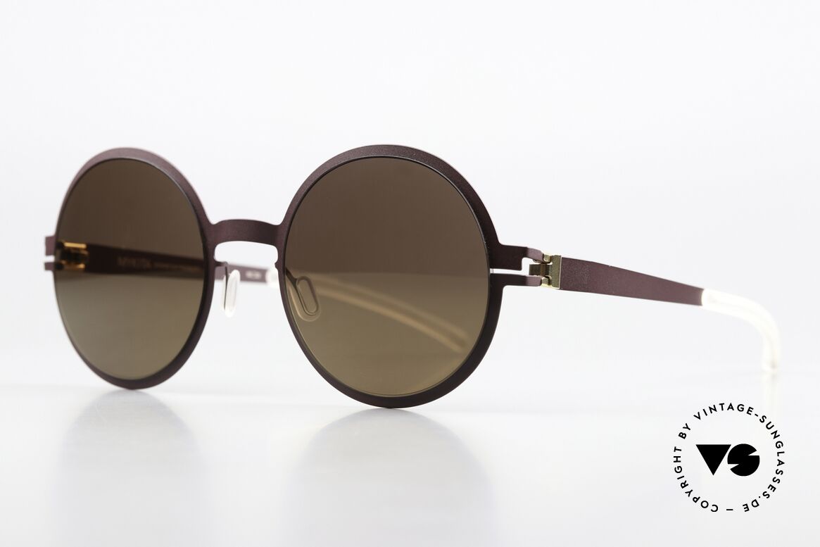 Mykita Scarlett Leicht Verspiegelte Gläser, Front in burgundy/gold mit leicht verspiegelten Gläsern, Passend für Damen