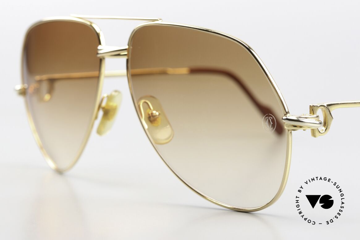Cartier Vendome Solid Gold - L 18kt Echtgold Brille Solid Gold, absolute 80er Luxus-Sonnenbrille (allein 25 Gramm Gold), Passend für Herren