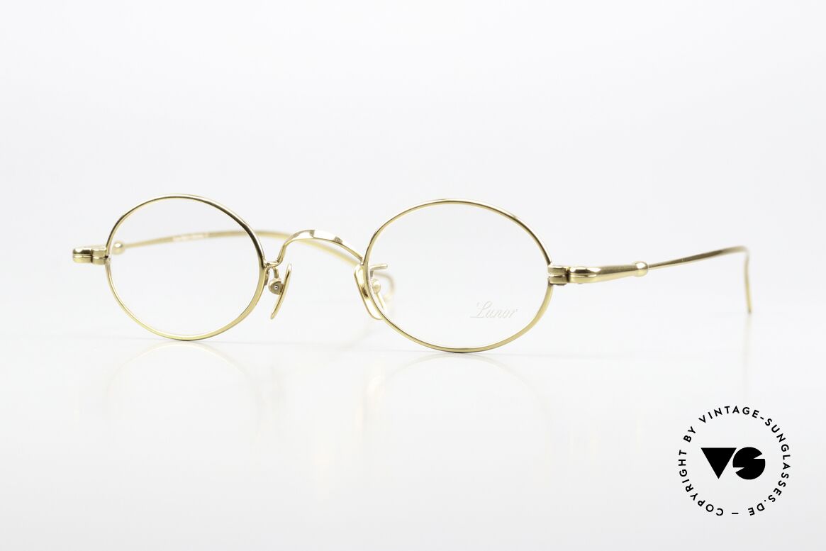 Lunor V 101 Kleine Ovale Brille Vergoldet, LUNOR Brillen-Modell V 101 in Größe 40/23, 140, Passend für Herren und Damen