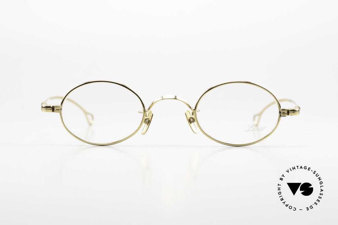Lunor V 101 Kleine Ovale Brille Vergoldet, zeitlose, ovale Brillenform (Unisex) in Small Größe, Passend für Herren und Damen