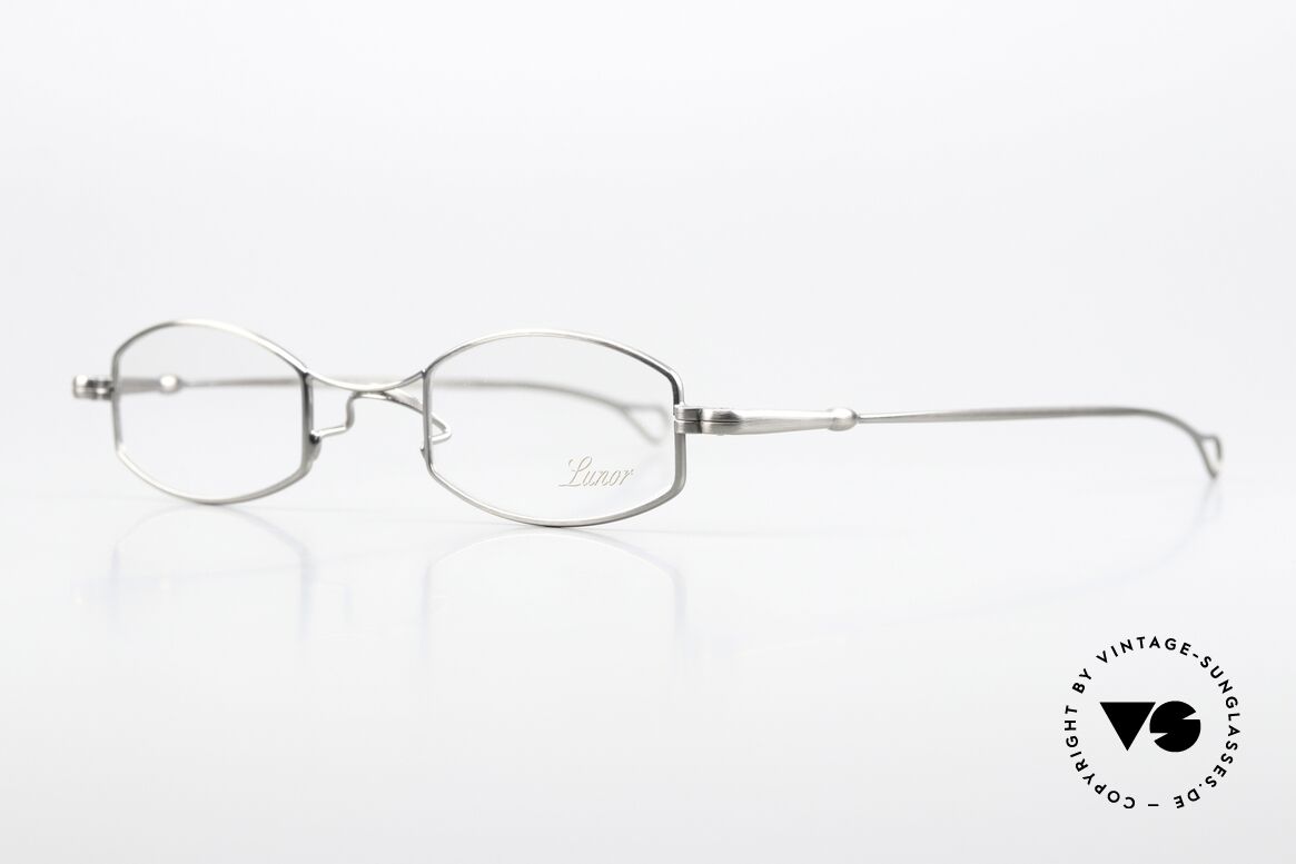 Lunor X-Bridge Oval Square Edle Brille in Antik Silber, Modell: X-Bridge Oval Eckig AS: unisex Lesebrille!, Passend für Herren und Damen