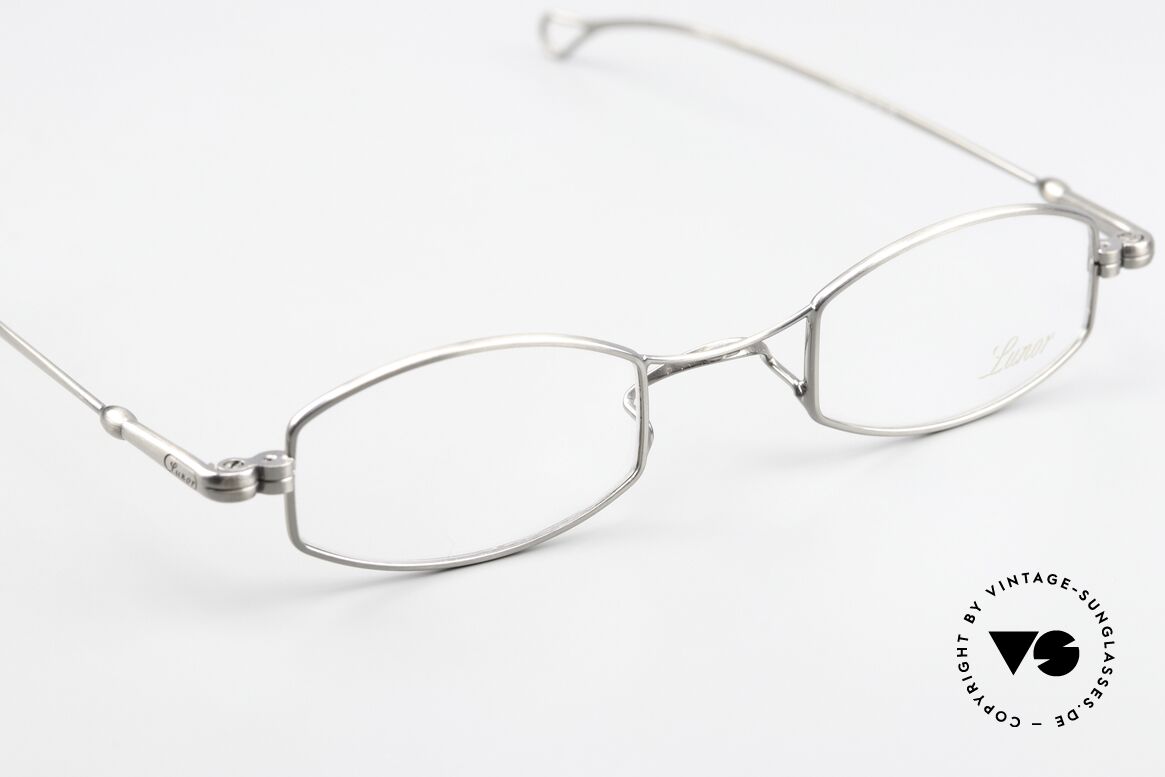 Lunor X-Bridge Oval Square Edle Brille in Antik Silber, aufwändige Galvanik in antik-silber; sehr besonders, Passend für Herren und Damen