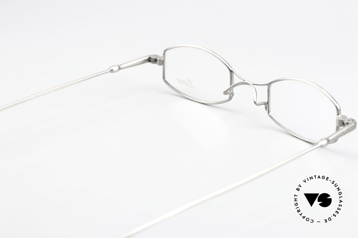 Lunor X-Bridge Oval Square Edle Brille in Antik Silber, Größe: small, Passend für Herren und Damen