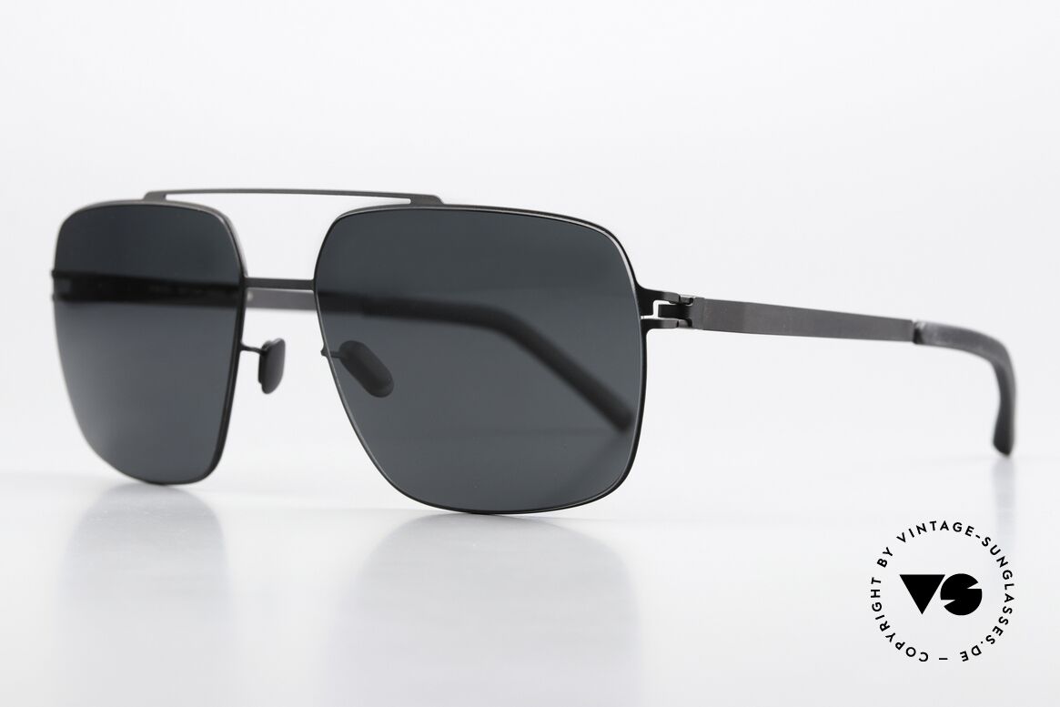 Mykita Landon Sonnengläser Polarisierend, color 002 "Black " mit polarisierenden Sonnengläsern, Passend für Herren