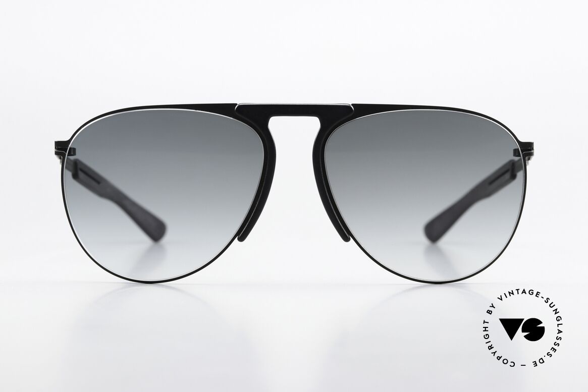 Mykita Mylon Rye Designersonnenbrille Aviator, Gr. 59-16, Col. 243 (pitch black-gray gradient), Passend für Herren