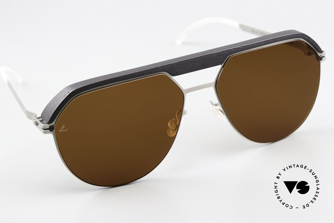 Mykita Leica ML02 State Of The Art Sonnenbrille, ungetragen, Pitch Black / Matte Silver Leica Solid, Passend für Herren