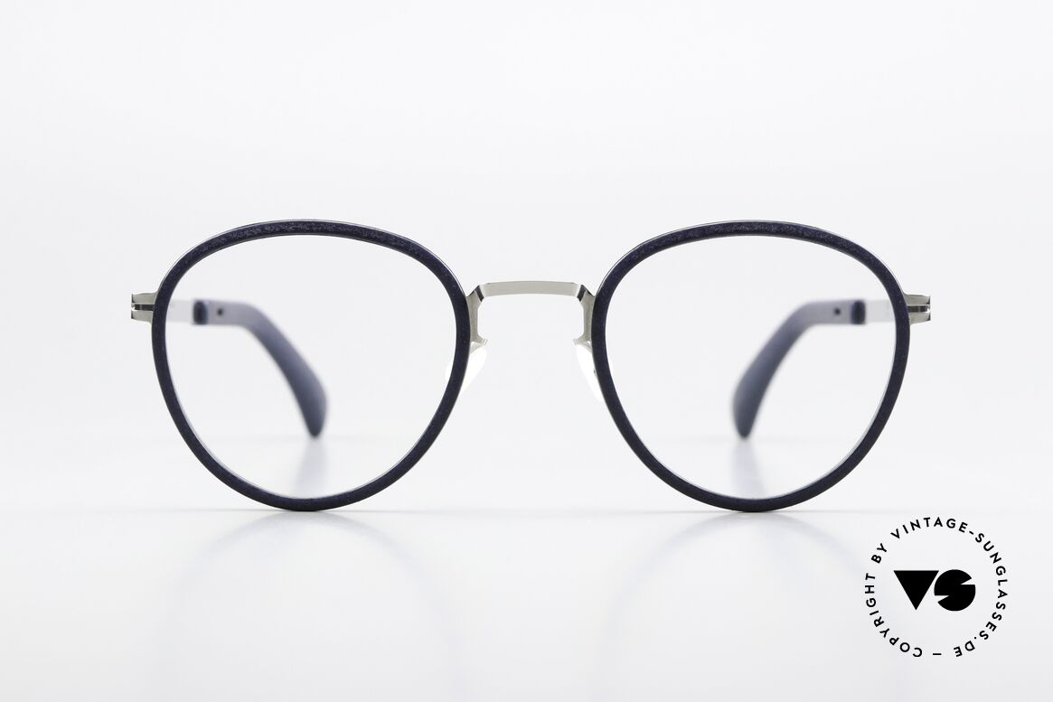 Mykita Mylon Palm Navy Blue / Shiny Silver Frame, PANTO Brillendesign, Gr. 47-22 und Farbe 309, Passend für Herren und Damen