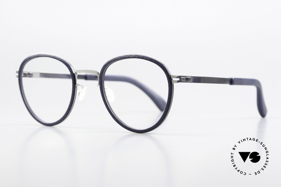 Mykita Mylon Palm Navy Blue / Shiny Silver Frame, 'made in Germany' Designer-Brille für Kenner, Passend für Herren und Damen