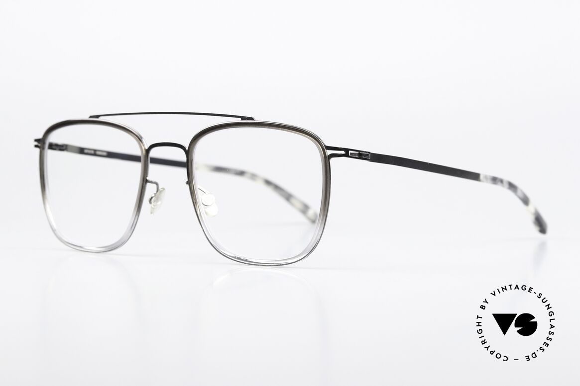 Mykita Hanno Eckige Brille Shiny Graphite, interessante Farbe 235: Shiny Graphite / Mole Gray, Passend für Herren und Damen