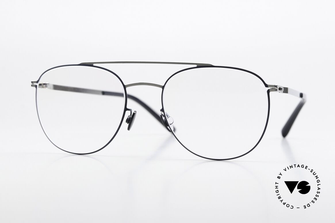 Mykita Nilsson Shiny Silver Und Navy Blue, Mykita Brille, Herren-Modell Nilsson in Größe 50-18, Passend für Herren