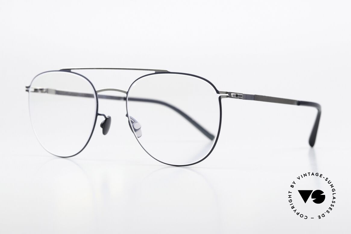 Mykita Nilsson Shiny Silver Und Navy Blue, sehr leicht mit charakteristischen MYKITA-Bügeln!, Passend für Herren