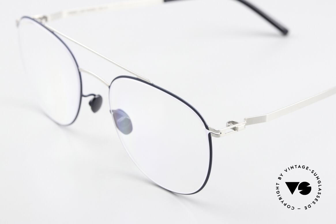 Mykita Nilsson Shiny Silver Und Navy Blue, wohlbekannte Spitzenqualität; handmade in Germany, Passend für Herren