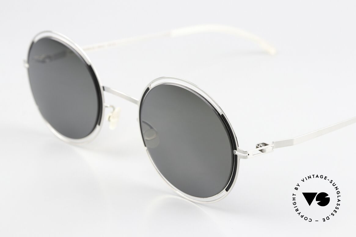 Mykita Giselle Damenbrille Silver Black Mirror, wohlbekannte Spitzenqualität; handmade in Germany, Passend für Damen