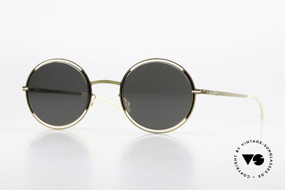 Mykita Giselle Damenbrille Gold Jet Black Grey, Mykita Sonnenbrille, Mod. Giselle, Gr. 49-25, col. 167, Passend für Damen