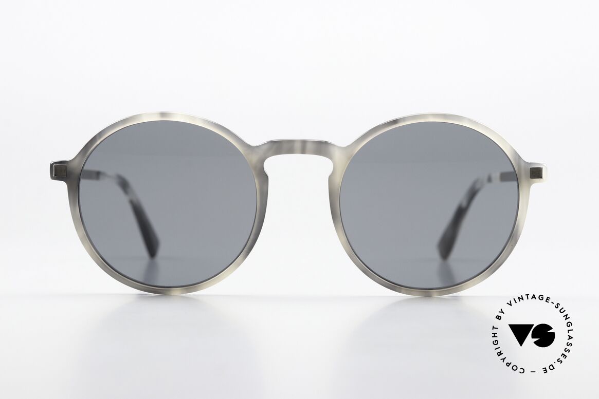 Mykita Kamik Designersonnenbrille Panto, c.983: Grey Havana/Shiny Graphite Darkblue Solid, Passend für Herren und Damen