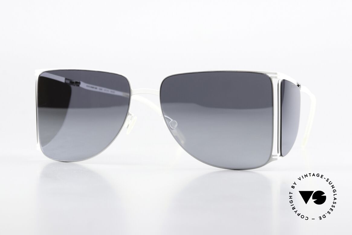 Mykita Helmut Lang HL002 White Silver Flash Verspiegelt, Mykita Sonnenbrille, Mod. HL002, Gr. 57/16, c. 872, Passend für Herren und Damen