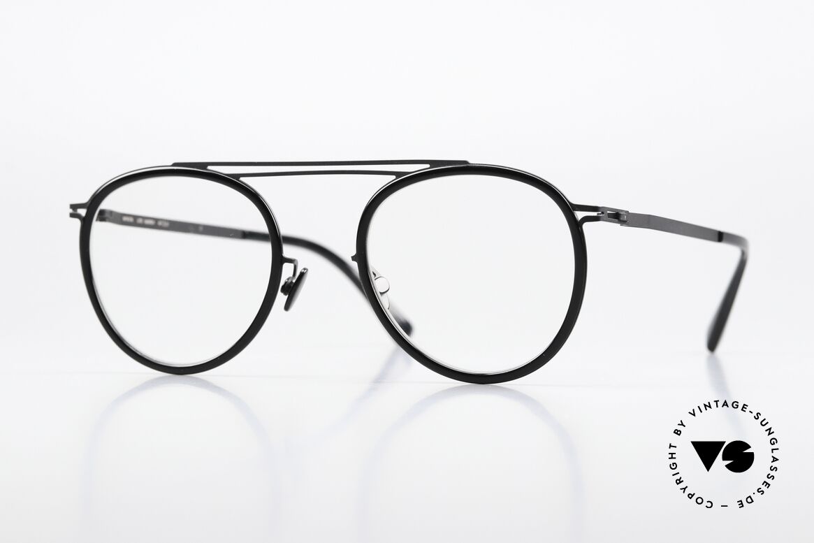 Mykita Maren Schwarze Designerbrille Unisex, Mykita Brille, Modell LITE Maren, Gr. 47-21, col. 909, Passend für Herren und Damen