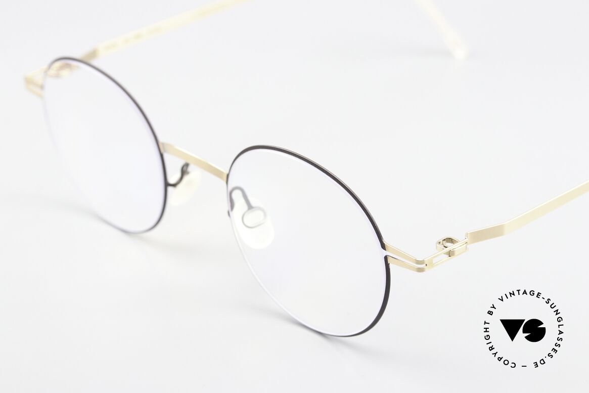 Mykita Yorin Runde Brille M bis L Größe, interessante Farbe 285: Champagner Gold / Dark Brown, Passend für Herren und Damen