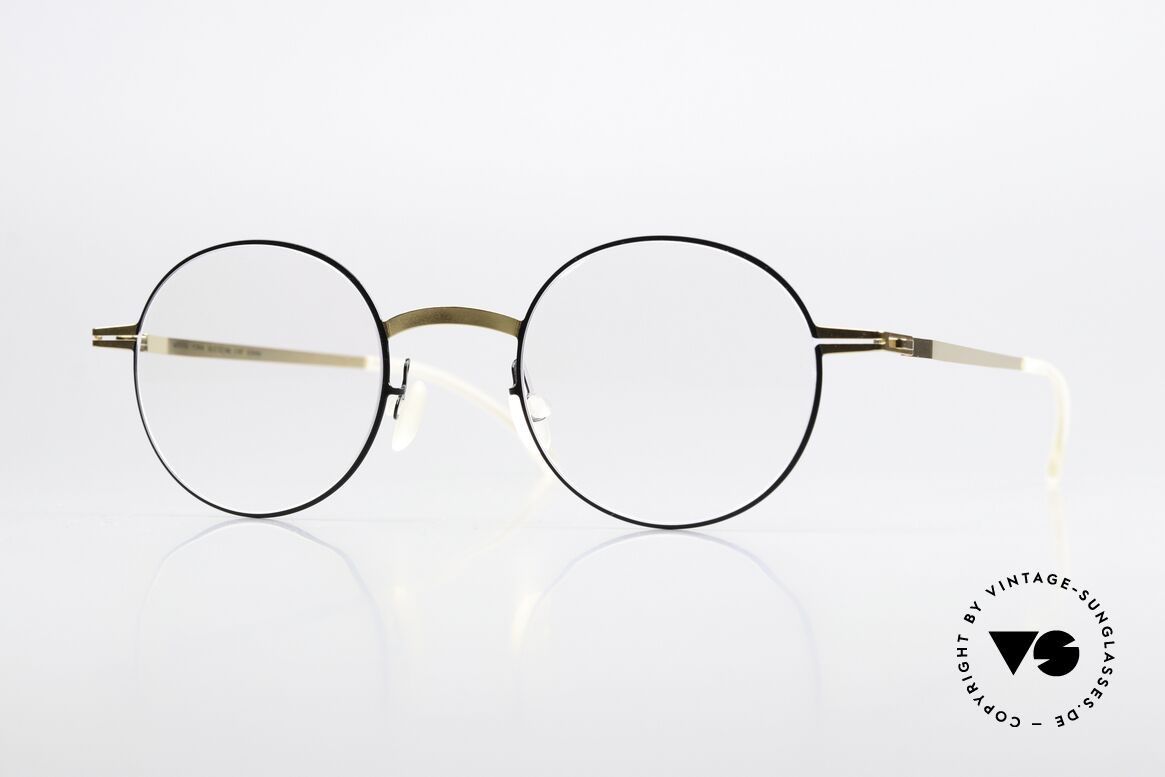 Mykita Yorin Runde Brille Gold Und Schwarz, Mykita Brille, Modell LITE Yorin, Gr. 47-22, col. 167, Passend für Herren und Damen