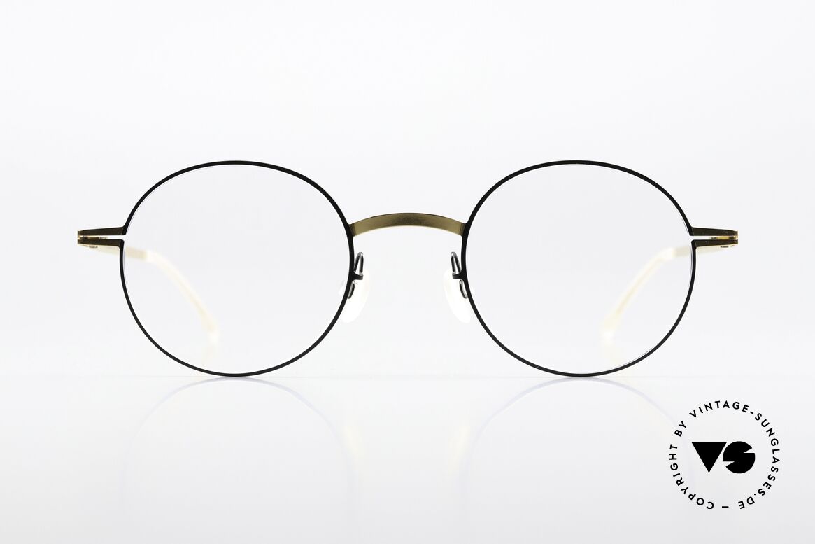 Mykita Yorin Runde Brille Gold Und Schwarz, runde Brille der LITE-Kollektion (Damen und Herren), Passend für Herren und Damen