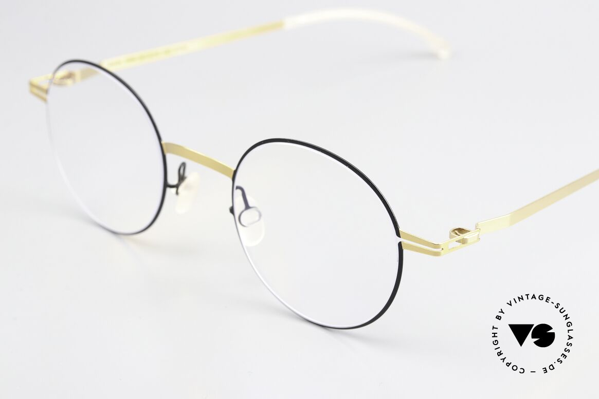 Mykita Yorin Runde Brille Gold Und Schwarz, zeitloser Farbcode 167: 'Gold / Schwarz' mit DEMOS, Passend für Herren und Damen