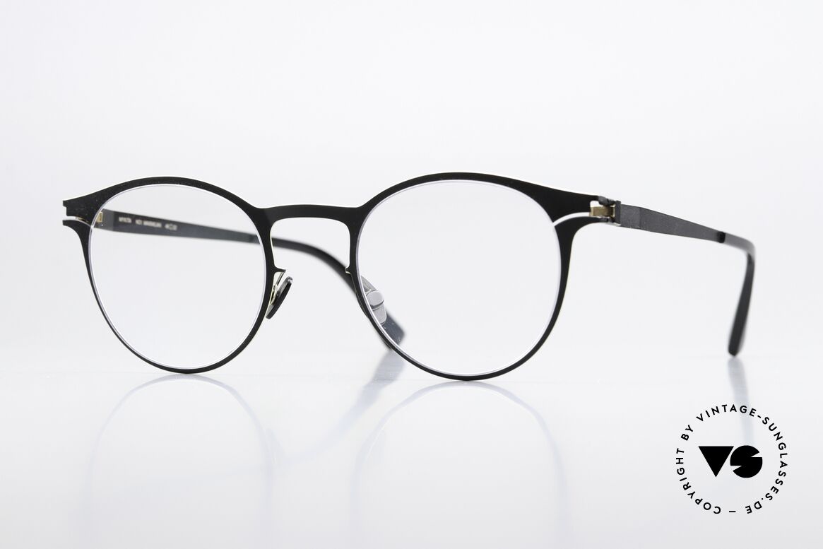 Mykita Maximilian Panto Brille Black Gold Edges, Mykita Brille, Maximilian in Größe 46-22, Color 279, Passend für Herren und Damen