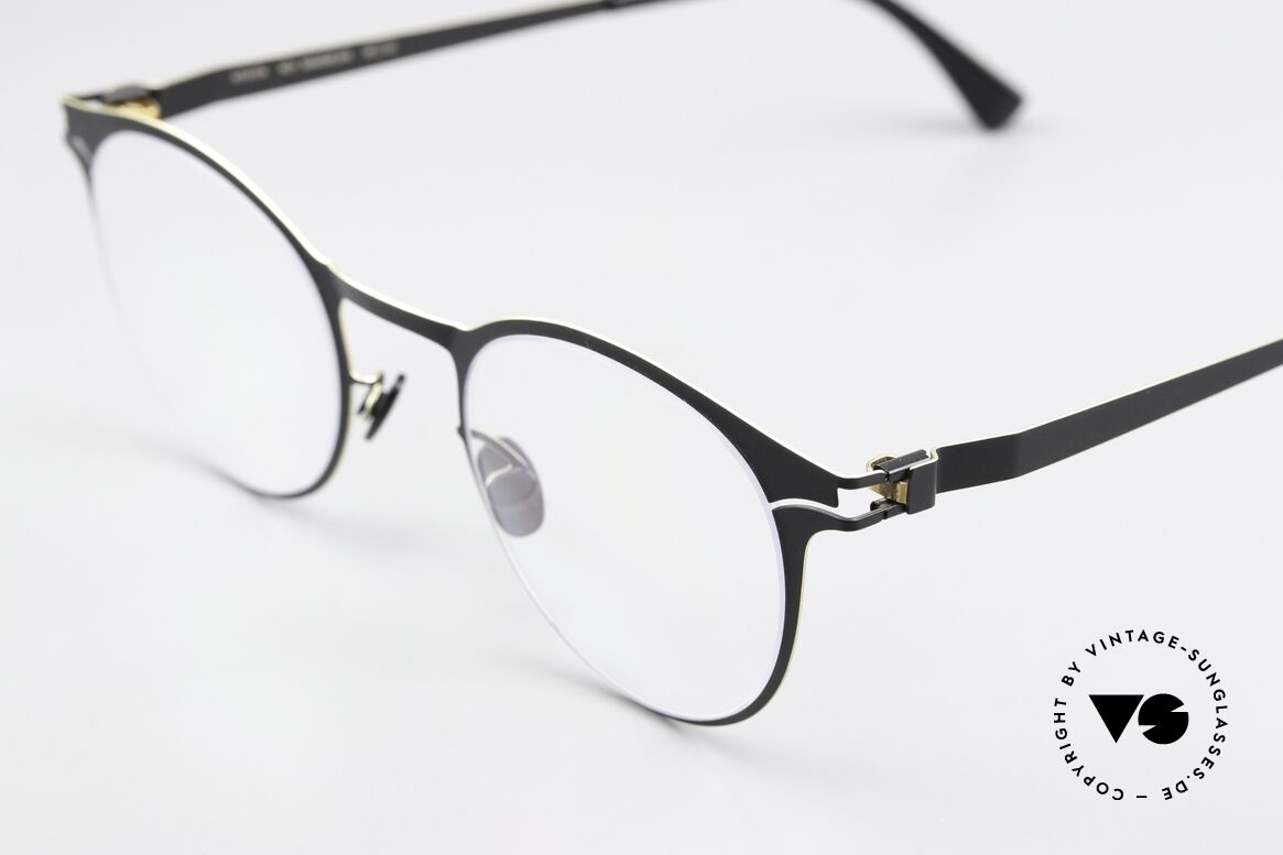 Mykita Maximilian Panto Brille Black Gold Edges, wohlbekannte Spitzenqualität; handmade in Germany, Passend für Herren und Damen