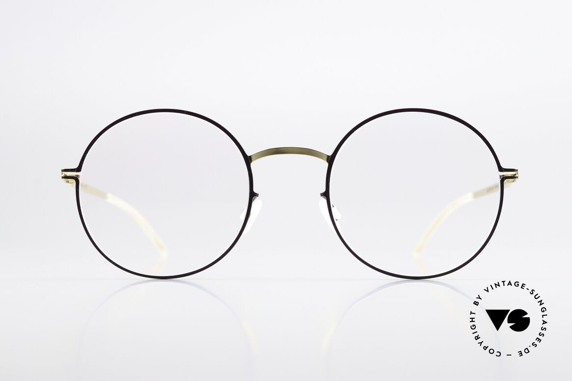 Mykita Pernilla Runder Rahmen Gold / Plum, runde Brille aus der LITE-Kollektion von 2016-2018, Passend für Damen