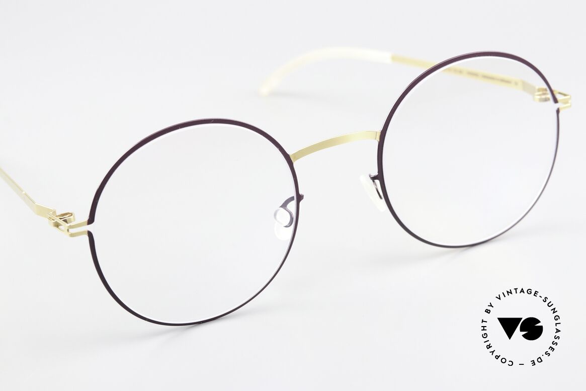 Mykita Pernilla Runder Rahmen Gold / Plum, ungetragenes Modell mit originalem Etui von Mykita, Passend für Damen