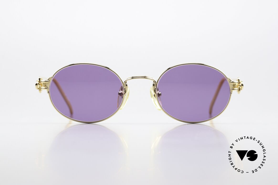 Jean Paul Gaultier 55-6112 90er JPG Designer Sonnenbrille, kostbare, 22kt vergoldete Fassung in Größe 47-19, 135, Passend für Herren und Damen