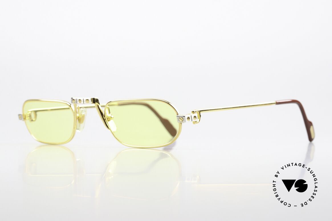 Cartier Demi Lune Santos - M Luxus Lesebrille Von 1987, dieses Modell = Santos Schrauben Dekor & 22kt vergoldet, Passend für Herren und Damen Cartier Demi Lune Santos - M Luxus Lesebrille Von 1987, dieses Modell = Santos Schrauben Dekor & 22kt vergoldet, Passend für Herren und Damen