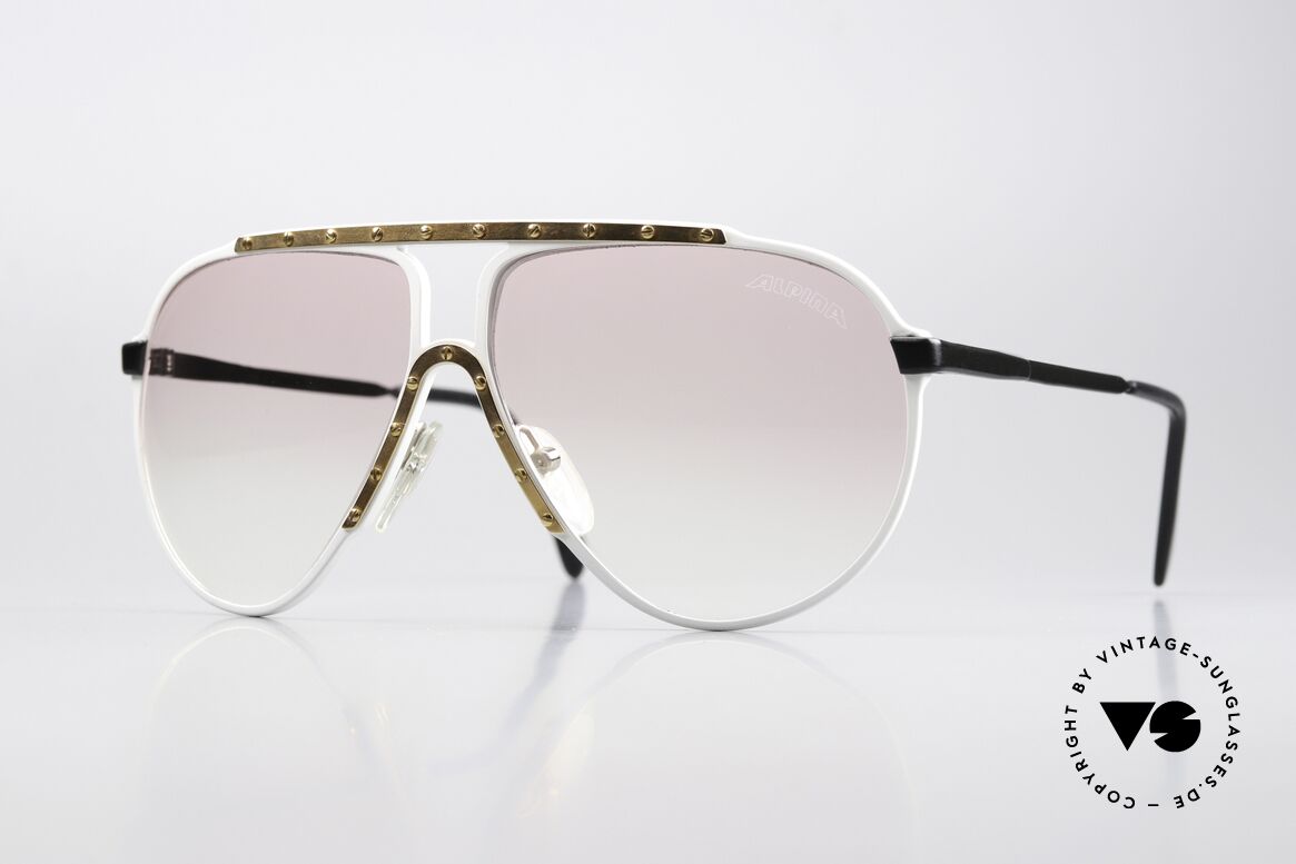 Alpina M1 Pink-Verlauf Gläser Ultra Selten, Limited Edition der 80er Jahre Alpina M1 Brille, Passend für Herren und Damen